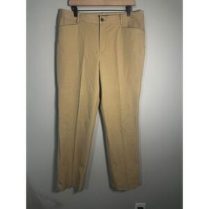 Lauren Ralph Lauren Womens Tan Beige Straight Leg Chino Pants Size 14 Equestrian